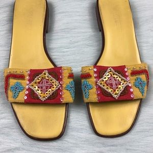 Vaneli Shoes - Vaneli Vero Cuoio Aztec Beaded Sequin Sandals 8 M Vaneli Shoes - Vaneli Vero Cuoio Aztec Beaded Sequin Sandals 8 M